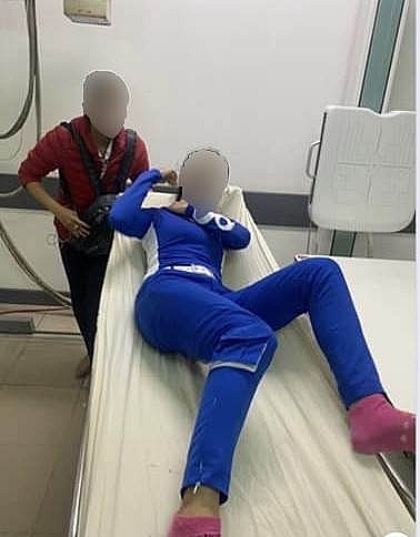 Sau khi bị ông Dũng hành hung, chị L đã tới bệnh viện kiểm tra và điều trị vết thương